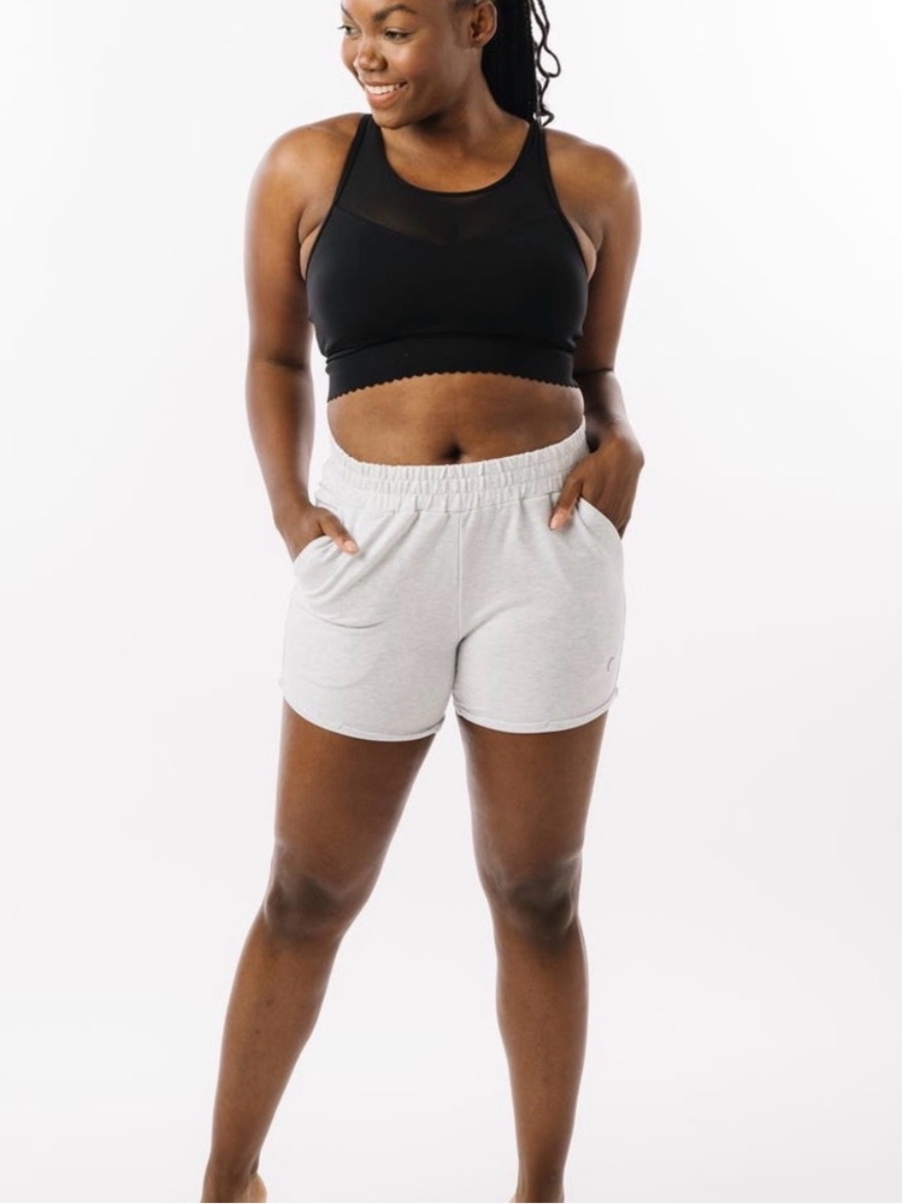 ZYIA Active Heather Gray Knockout Shorts